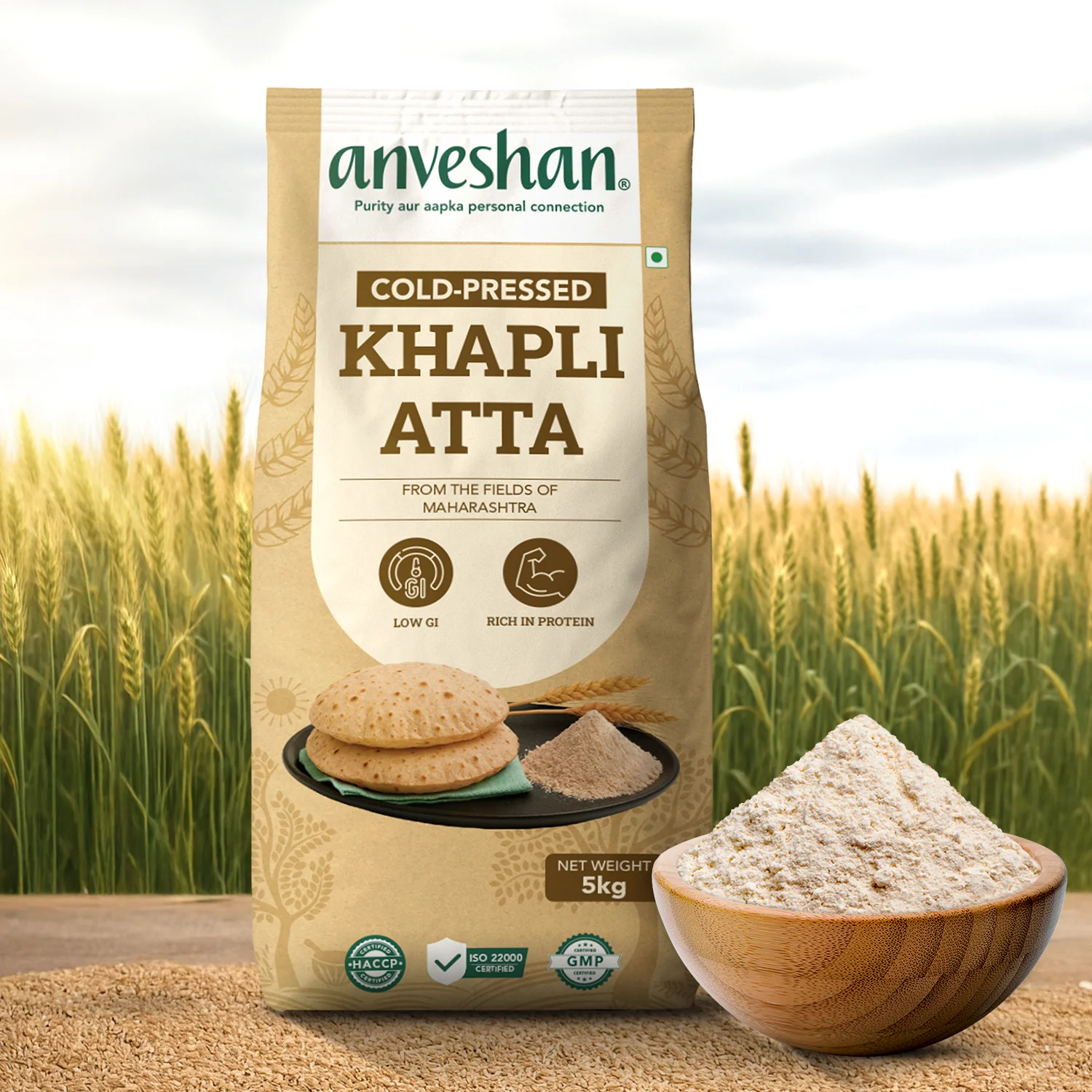 Khapli Aata 5 Kg Combo Pack of 2 - Image 3